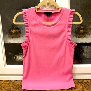 Pink sleeveless ruffle tank size m